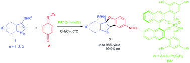 Highly enantioselective [3+2] coupling of cyclic enamides with quinone ...