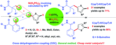 Nickel Catalysed Direct Alkylation Of Thiophenes Via Double C Sp3 H C Sp2 H Bond Cleavage The Importance Of Kh2po4 Chemical Communications Rsc Publishing