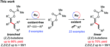 Ruthenium Catalyzed Olefinic C H Alkenylation Of Enol Carbamates Highly Stereo Selective Synthesis Of Z Z And Z E Butadienes Chemical Communications Rsc Publishing