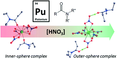 Inner to outer-sphere coordination of plutonium(iv) with N,N