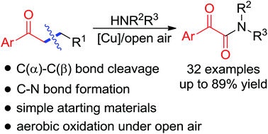 Chemoselective C A C B Bond Cleavage Of Saturated Aryl Ketones With Amines Leading To A Ketoamides A Copper Catalyzed Aerobic Oxidation Process With Air Organic Chemistry Frontiers Rsc Publishing