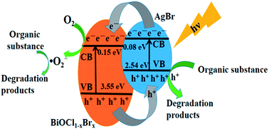 Synthesis Of A Biocl1 Xbrx Agbr Heterostructure With Enhanced Photocatalytic Activity Under Visible Light Rsc Advances Rsc Publishing