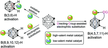 Controlled Functionalization Of O Carborane Via Transition Metal Catalyzed B H Activation Chemical Society Reviews Rsc Publishing