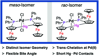 Diferrocenylmercury Diphosphine Diastereomers With Unique Geometries Trans Chelation At Pd Ii With Short Hg Ii Pd Ii Contacts Dalton Transactions Rsc Publishing