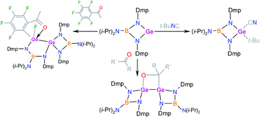 Reactivity Of Boraguanidinato Germylenes Toward Carbonyl Compounds And Isocyanides C O C F And C N Bond Activation Dalton Transactions Rsc Publishing