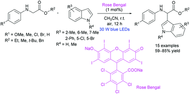 Visible Light Induced Aerobic Oxidative Cross Coupling Reaction Preparation Of A Indolyl Glycine Derivatives New Journal Of Chemistry Rsc Publishing