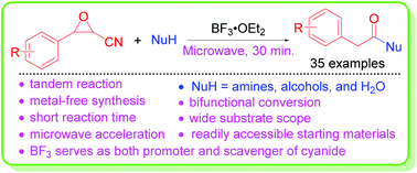 Bf3 Oet2 Promoted Tandem Meinwald Rearrangement And Nucleophilic Substitution Of Oxiranecarbonitriles Organic Biomolecular Chemistry Rsc Publishing