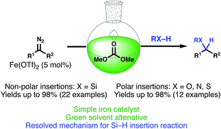 Feii Catalysed Insertion Reaction Of A Diazocarbonyls Into X H Bonds X Si S N And O In Dimethyl Carbonate As A Suitable Solvent Alternative Rsc Advances Rsc Publishing