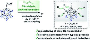 Highly Selective Palladium Catalyzed One Pot Five Fold B H C H Cross Coupling Of Monocarboranes With Alkenes Chemical Science Rsc Publishing
