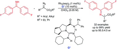 Enantioselective Carbene Insertion Into The N H Bond Of Benzophenone Imine Chemical Science Rsc Publishing