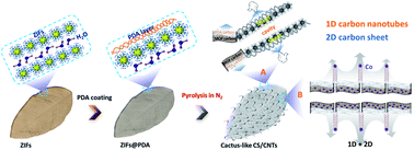 Metal organic framework-derived hollow cactus-like carbon sheets for oxygen  reduction - Journal of Materials Chemistry A (RSC Publishing)