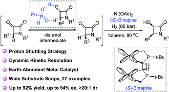 Ni Catalyzed Asymmetric Reduction Of A Keto B Lactams Via Dkr Enabled By Proton Shuttling Chemical Communications Rsc Publishing