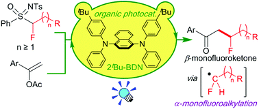 Simple Generation Of Various A Monofluoroalkyl Radicals By Organic Photoredox Catalysis Modular Synthesis Of B Monofluoroketones Chemical Communications Rsc Publishing