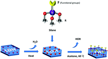 Surface Modification Of Aqueous Miscible Organic Layered Double Hydroxides Amo Ldhs Dalton Transactions Rsc Publishing