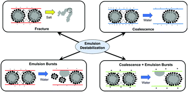 Different mechanisms of emulsion destabilization, depending on the