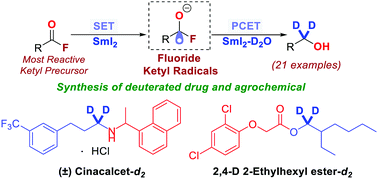 Acyl Fluorides As Direct Precursors To Fluoride Ketyl Radicals Reductive Deuteration Using Smi2 And D2o Chemical Communications Rsc Publishing