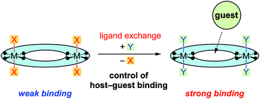 Control Of Guest Binding Behavior Of Metal Containing Host Molecules By Ligand Exchange Dalton Transactions Rsc Publishing
