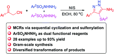 NIS-promoted three-component reaction of 3-oxo-3 