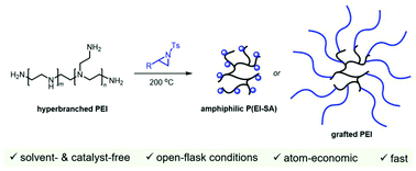 Solvent And Catalyst Free Modification Of Hyperbranched Polyethyleneimines By Ring Opening Addition Or Ring Opening Polymerization Of N Sulfonyl Aziridines Polymer Chemistry Rsc Publishing