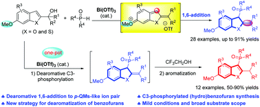 Dearomative 1 6 Addition Of P O H To In Situ Formed P Qm Like Ion Pairs From 2 Benzofuryl Ols To C3 Phosphinoyl Hydrobenzofurans Organic Chemistry Frontiers Rsc Publishing