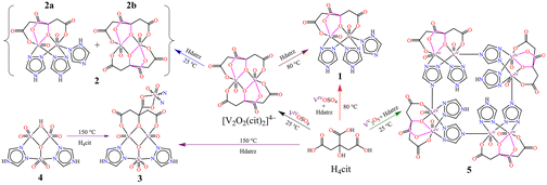 Asymmetric dinuclear, hexanuclear and octanuclear oxovanadium