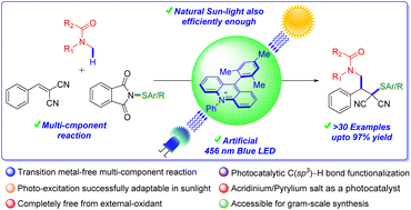 An organo-photocatalyzed visible-light-driven multi