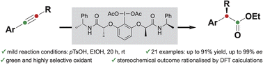 Oxidative rearrangement of alkynes to chiral α-arylalkanoic esters ...