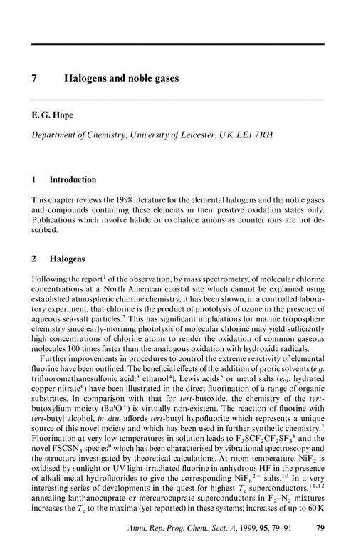 Chapter 7. Halogens and noble gases