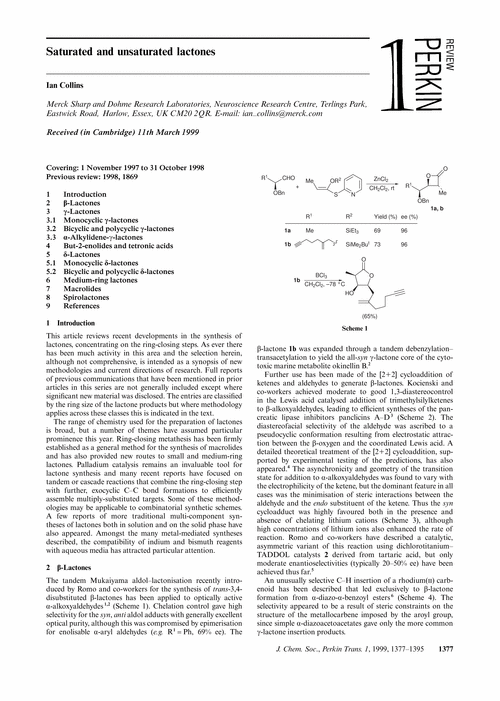 Saturated and unsaturated lactones