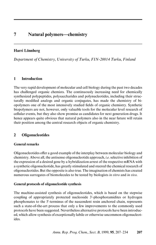 Chapter 7. Natural polymers – chemistry