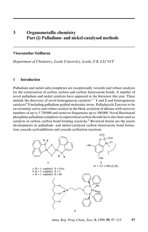 Chapter 3. Organometallic chemistry . Part (i) Palladium- and nickel-catalysed methods