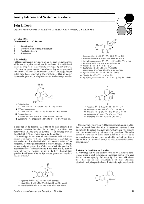 Amaryllidaceae and Sceletium alkaloids