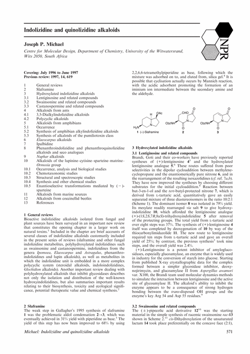 Indolizidine and quinolizidine alkaloids