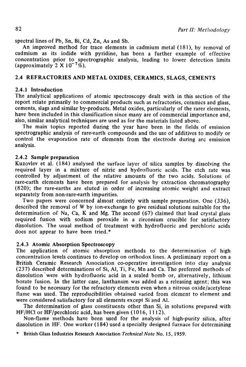 Refractories and metal oxides, ceramics, slags, cements