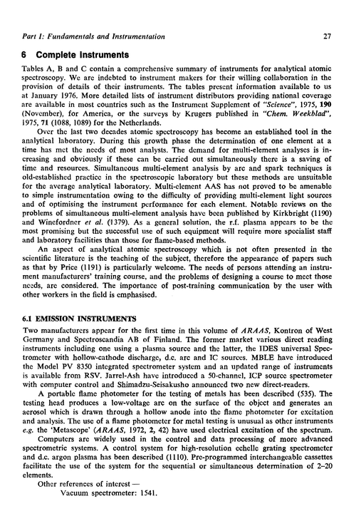 Complete instruments
