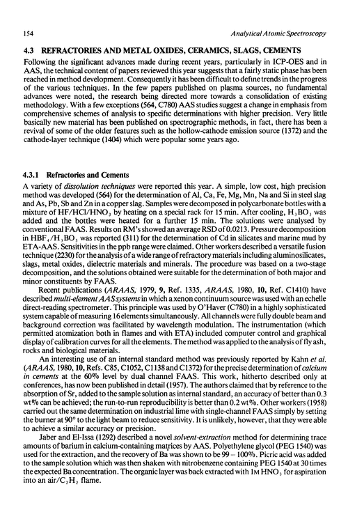 Refractories and metal oxides, ceramics, slags, cements