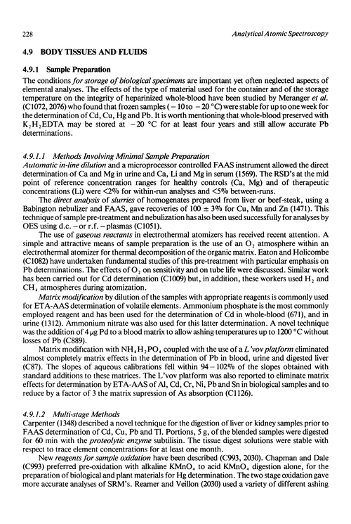 Body tissues and fluids