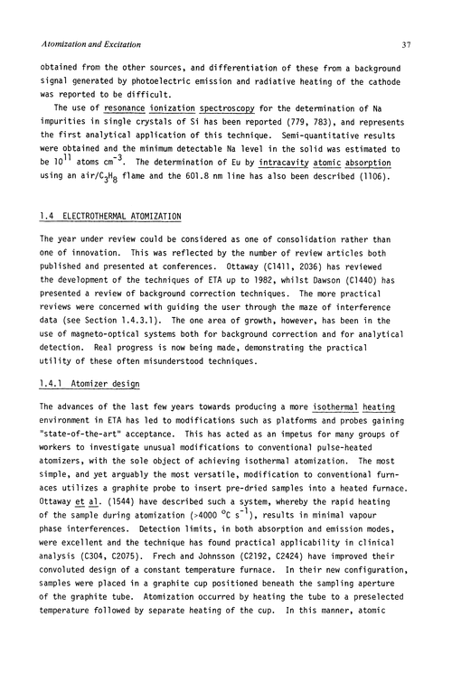 Electrothermal Atomization Annual Reports On Analytical