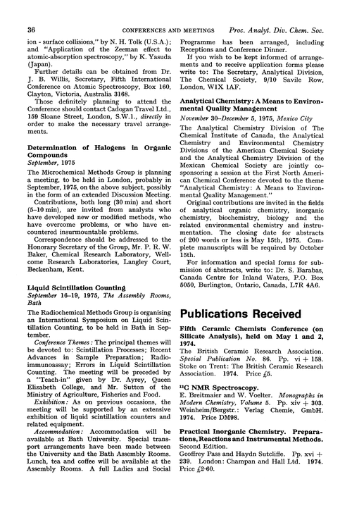 Publications received