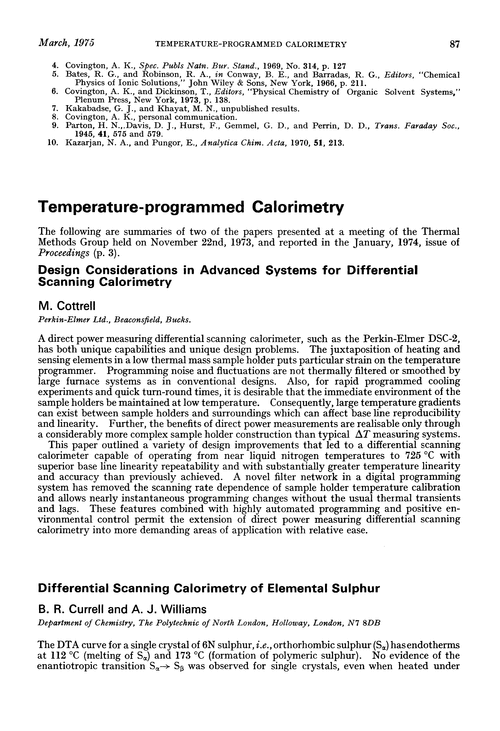 Temperature-programmed calorimetry