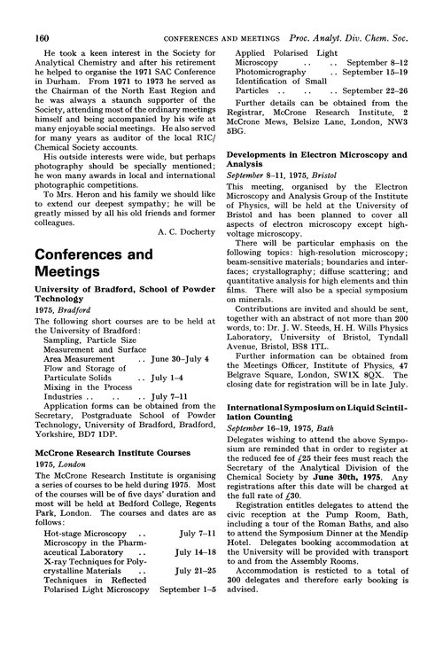 Conferences and meetings