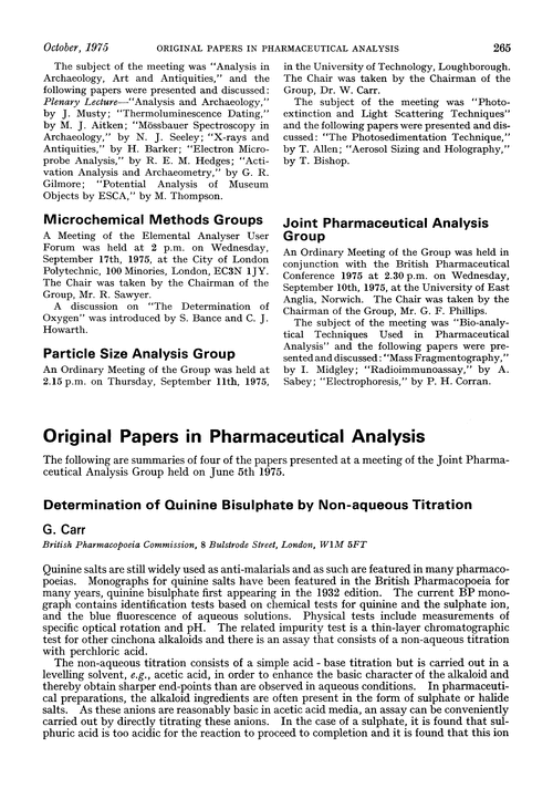 Original papers in pharmaceutical analysis