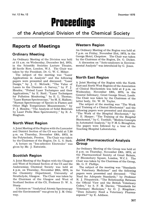 Reports of meetings