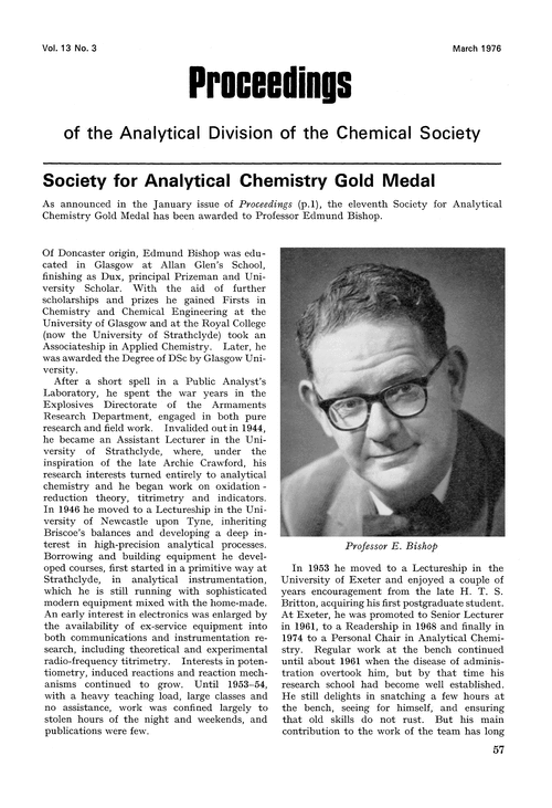 Society for Analytical Chemistry Gold Medal