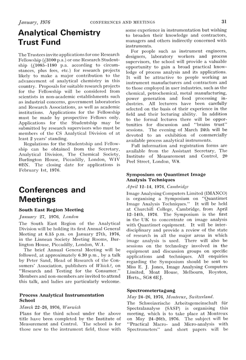 Analytical chemistry trust fund