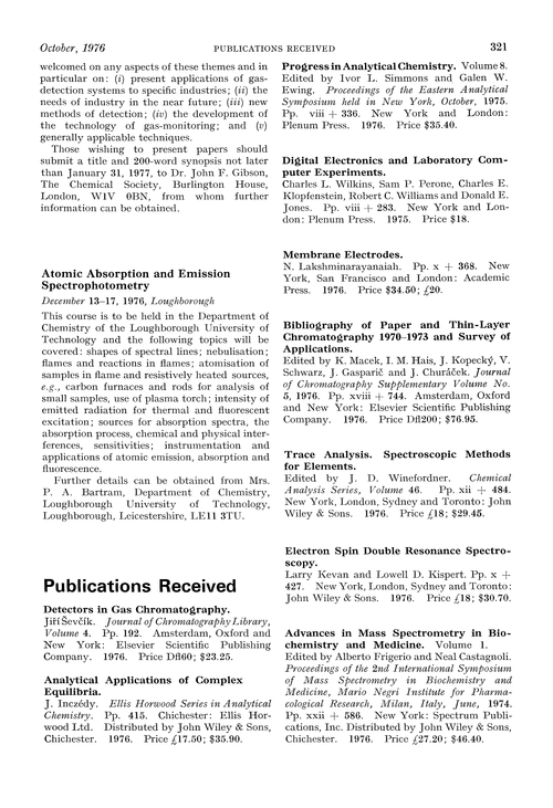 Publications received