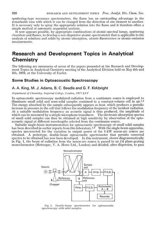 Research and Development Topics in Analytical Chemistry