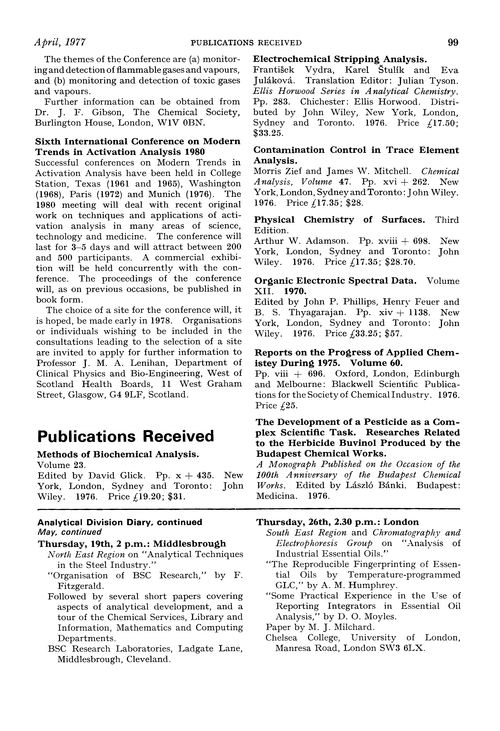 Publications received