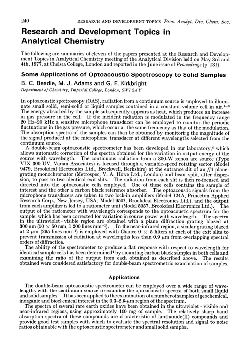 research paper topics in analytical chemistry