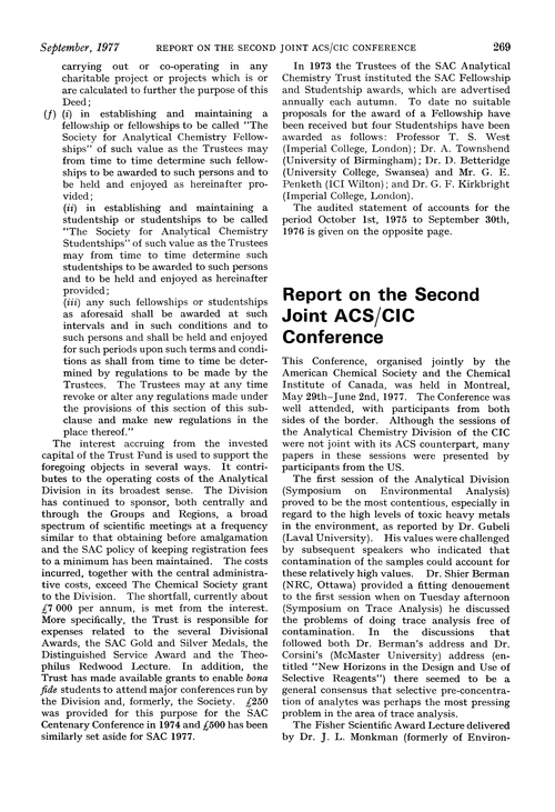 Report on the Second Joint ACS/CIC Conference